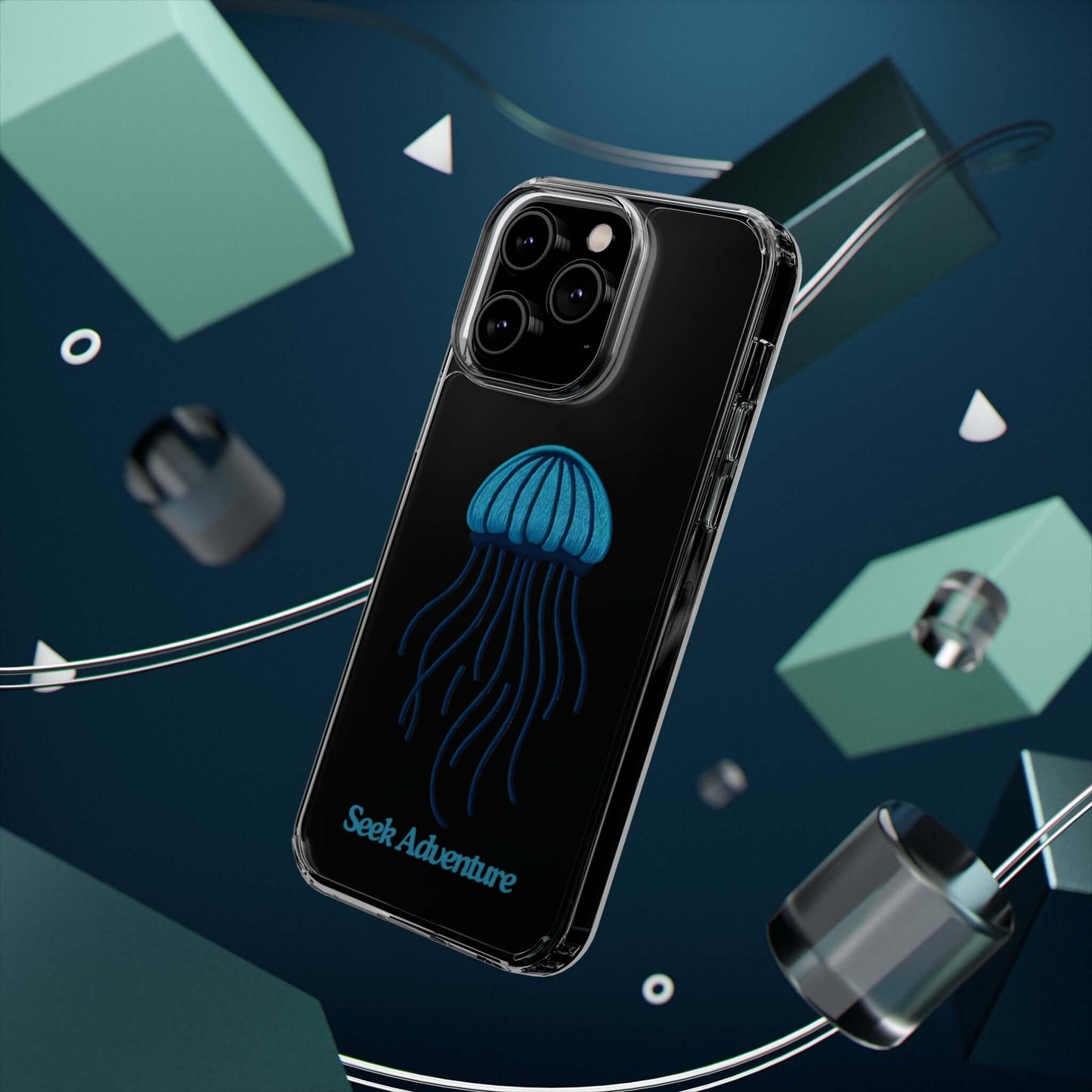 Blue Ocean Jellyfish - Clear Case - Phone Case by Seek Adventure | Seek Adventure'