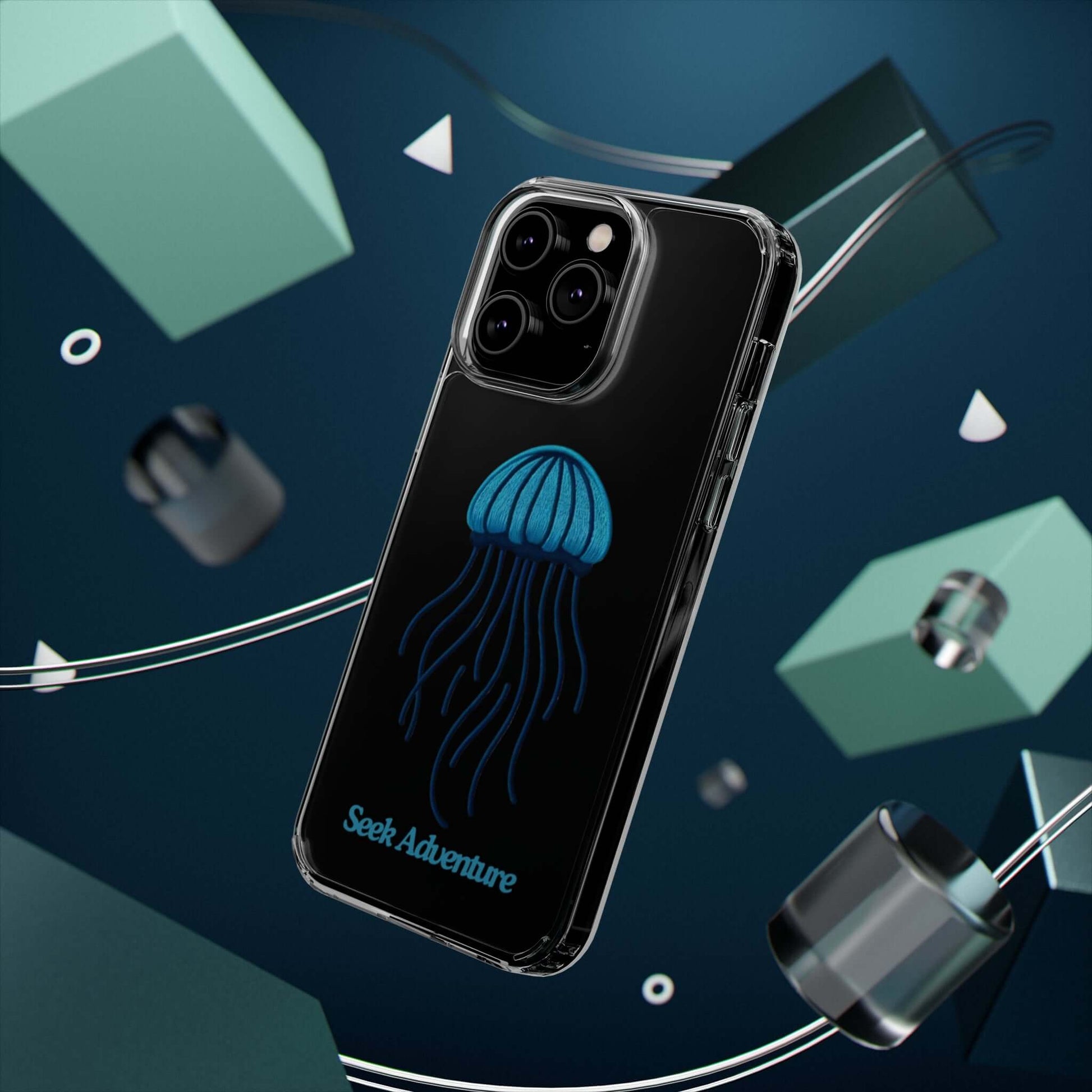 Blue Ocean Jellyfish - Clear Case - Phone Case by Seek Adventure | Seek Adventure'