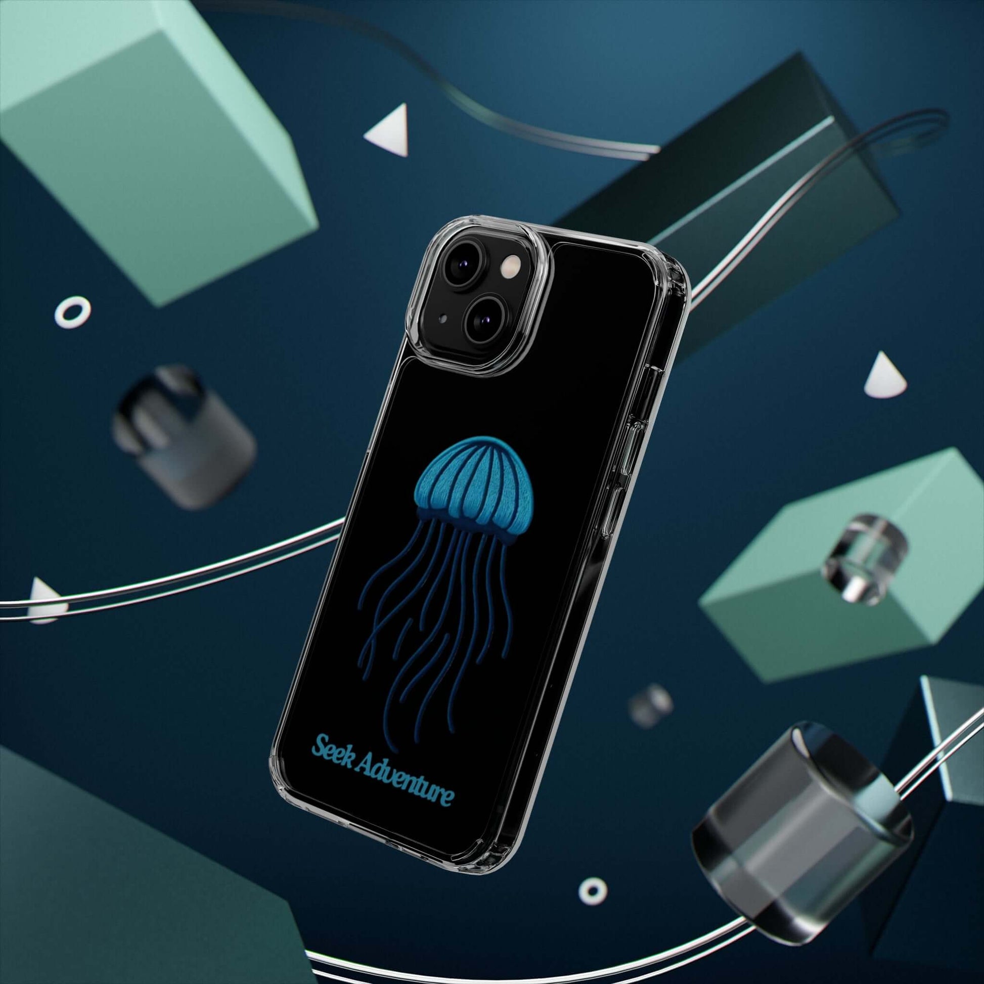 Blue Ocean Jellyfish - Clear Case - Phone Case by Seek Adventure | Seek Adventure'
