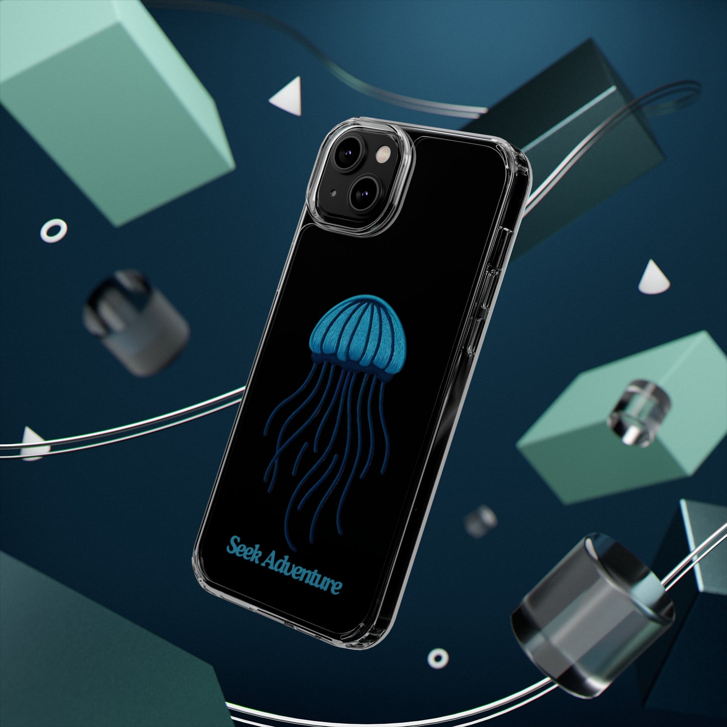 Blue Ocean Jellyfish - Clear Case - Phone Case by Seek Adventure | Seek Adventure'