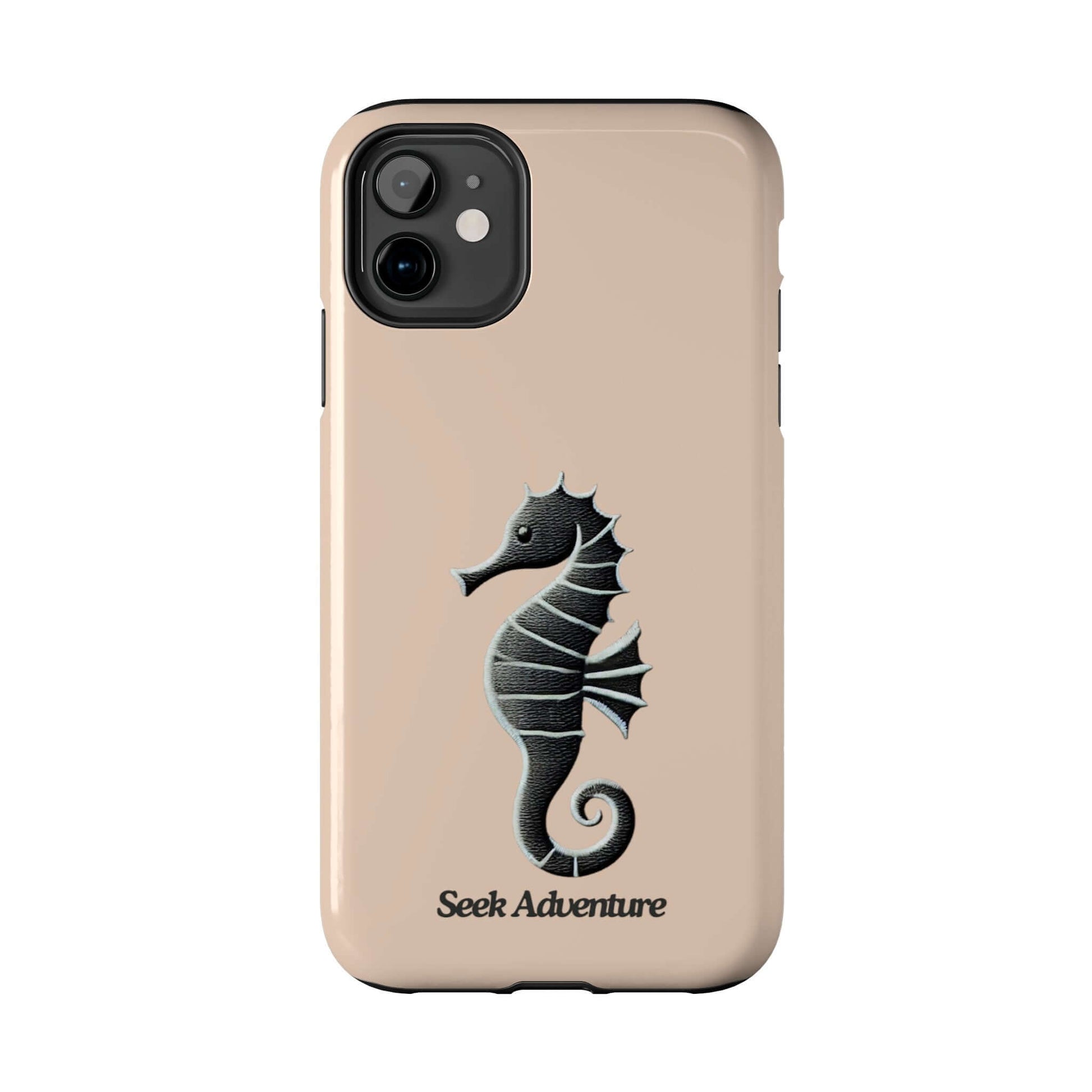 Black Seahorse - Tough Phone Case Printify