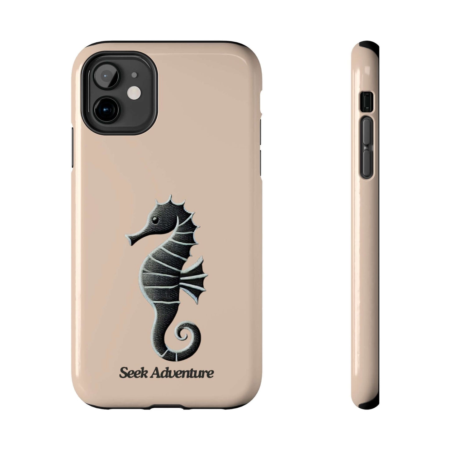 Black Seahorse - Tough Phone Case Printify